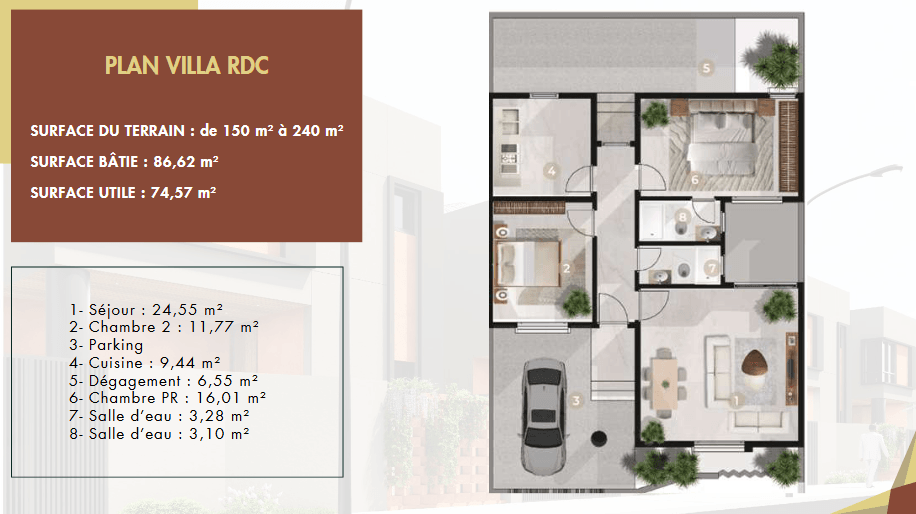 Plan villa — RDC